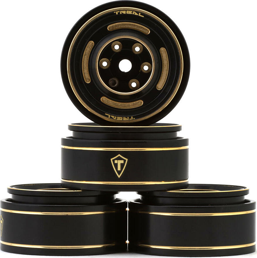 Treal Hobby Type C 1.0" 4-Slot Brass Beadlock Wheels (Bronze) (4) (50g)