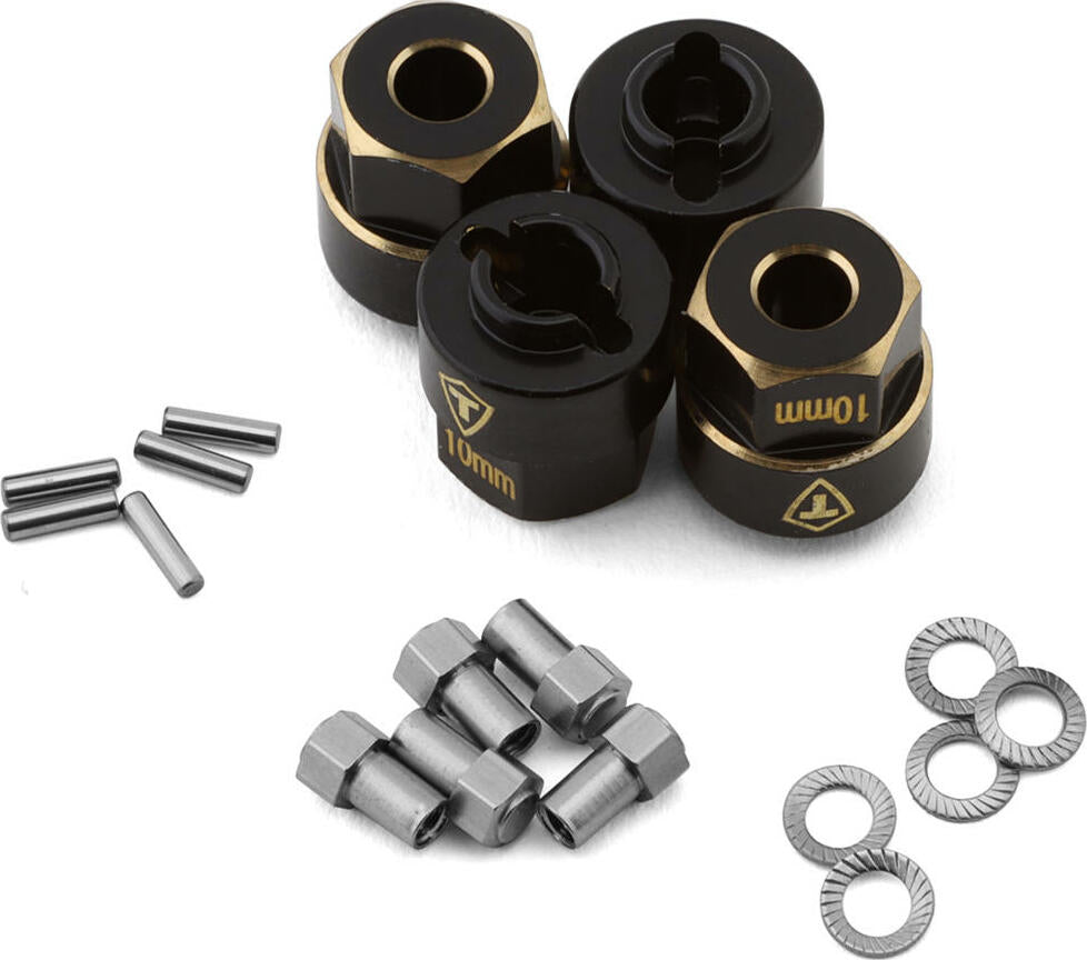Treal Hobby Extended Brass Wheel Hub Hex for Traxxas TRX-4M (Black) (4) (3g)
