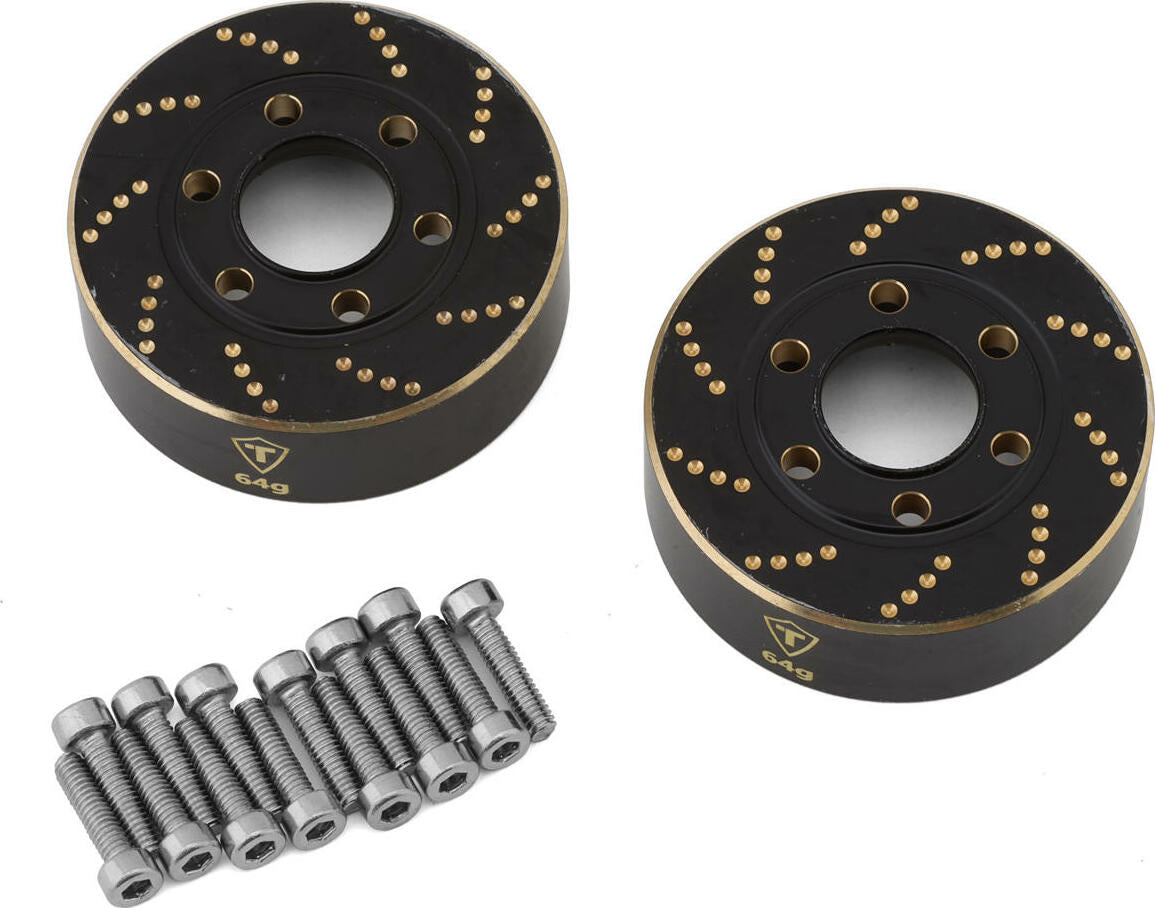 Treal Hobby 1.9" Brass Wheel Brake Disc Weights (Black) (64g) (2)