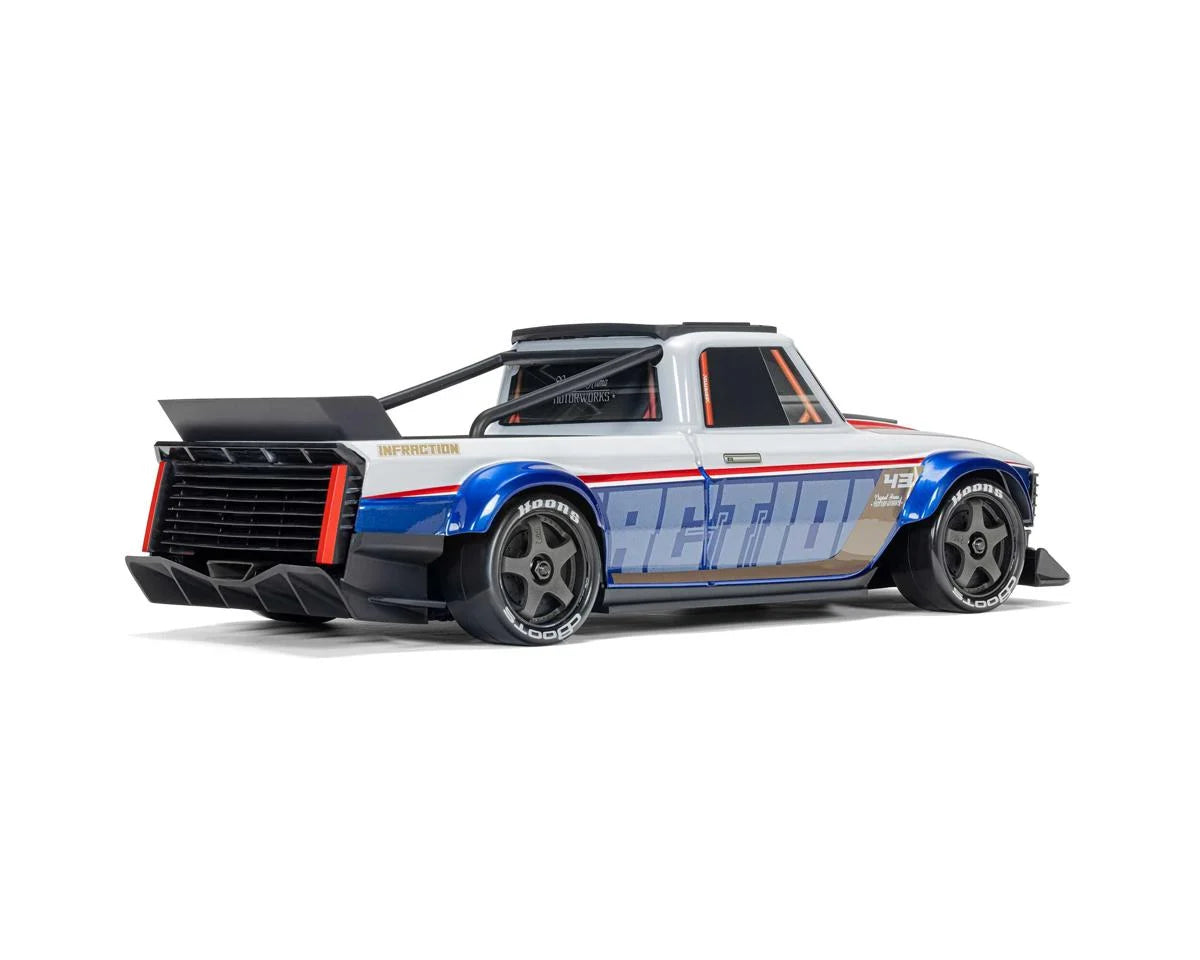 Arrma Infraction Grom 3S BLX 1/12 4WD RTR Brushless Street Bash Truck (White/Blue)