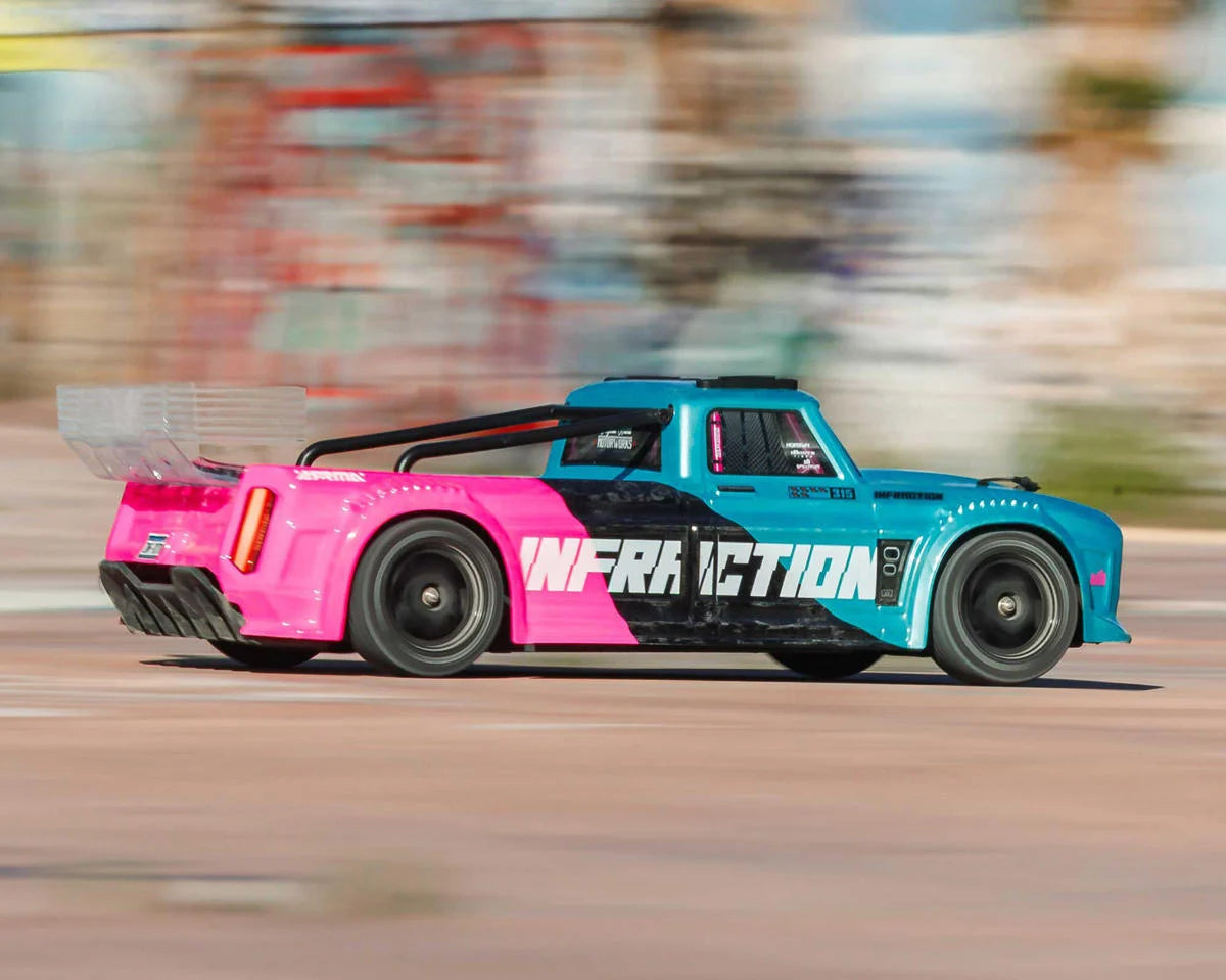 Arrma Infraction V4 223S Brushless 1/8 RTR Electric 4WD Street Bash Truck (Black/Blue/Pink))