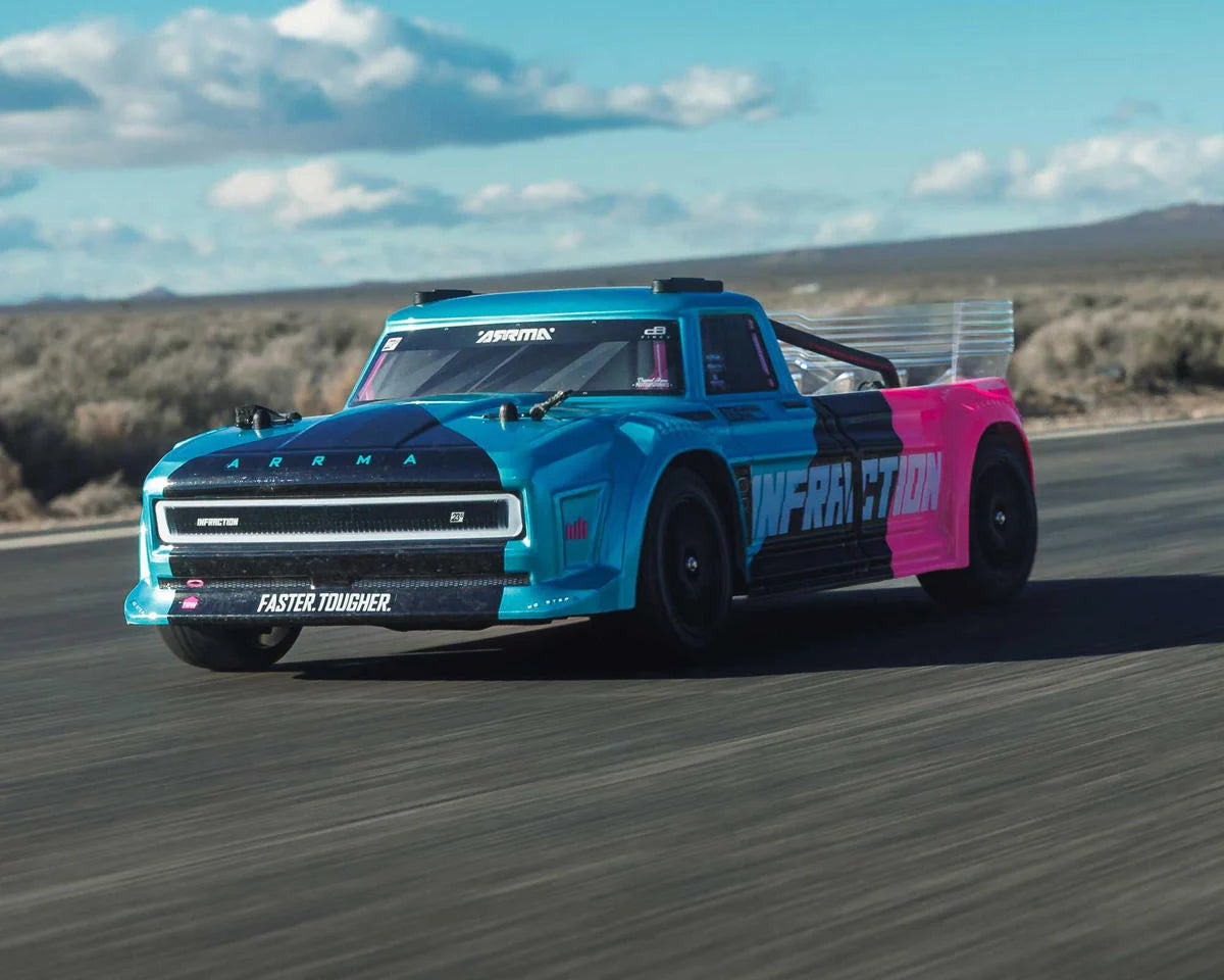 Arrma Infraction V4 223S Brushless 1/8 RTR Electric 4WD Street Bash Truck (Black/Blue/Pink))