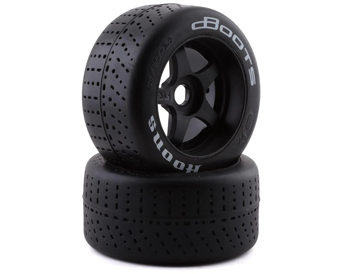 dBoots Hoons 53/107 2.9 Neumáticos con cinturón premontados, blanco, hexagonal de 17 mm, 5 radios (2)