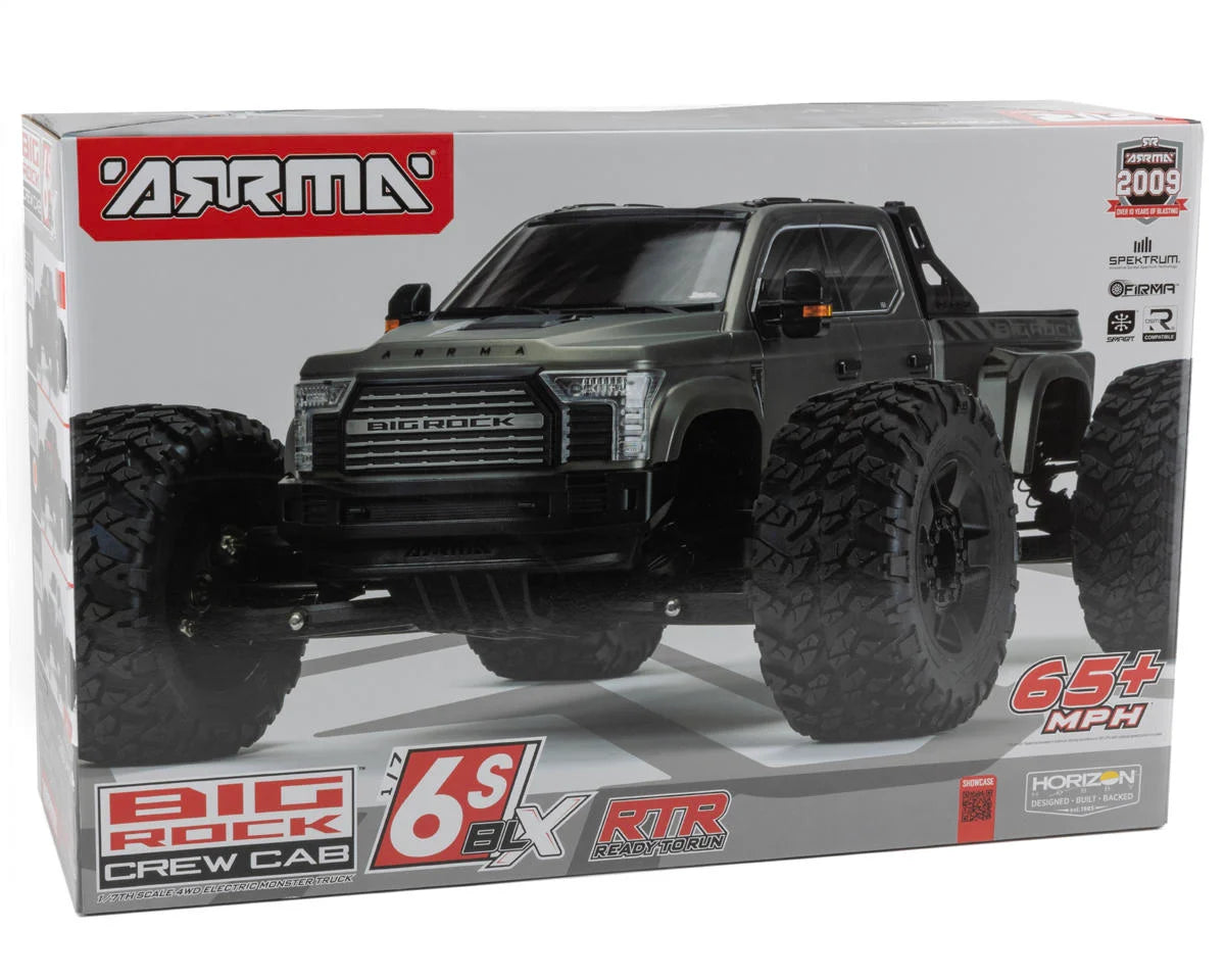 Arrma Big Rock 6S BLX 1/7 RTR 4WD Electric Brushless Monster Truck (White) w/SLT3 2.4GHz Radio