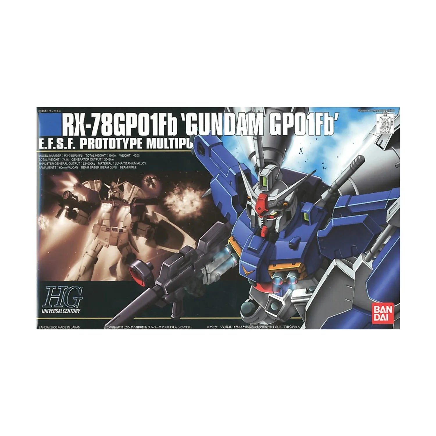 Bandai RX-78 Gundam GP01Fb 1/144 HGUC Model Kit