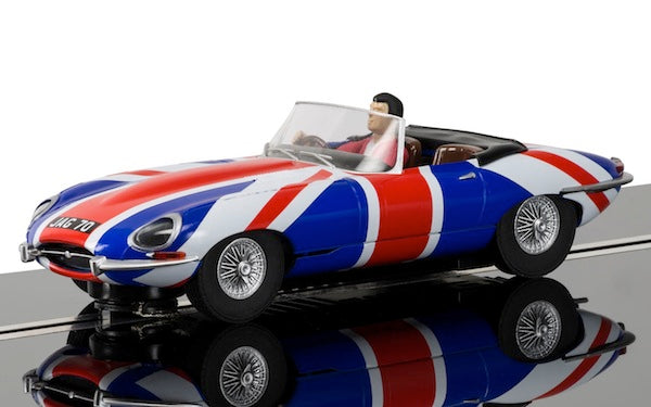 Scalextric 1/32 Jaguar E-Type Union Jack Slot Car