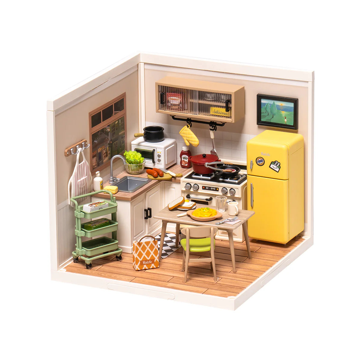 Rolife Happy Meals Kitchen DIY Super Creator Miniature House Kit