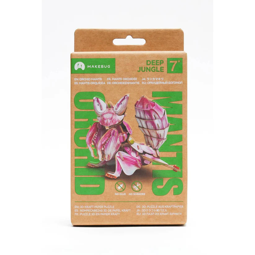 MakeBug Deep Jungle Orchid Mantis 3D Kraft Paper Puzzle