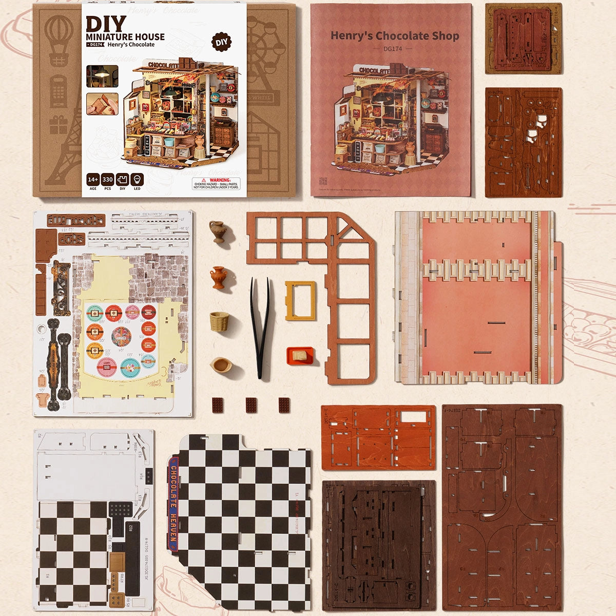 Rolife Henry's Chocolate DIY Miniature House Kit