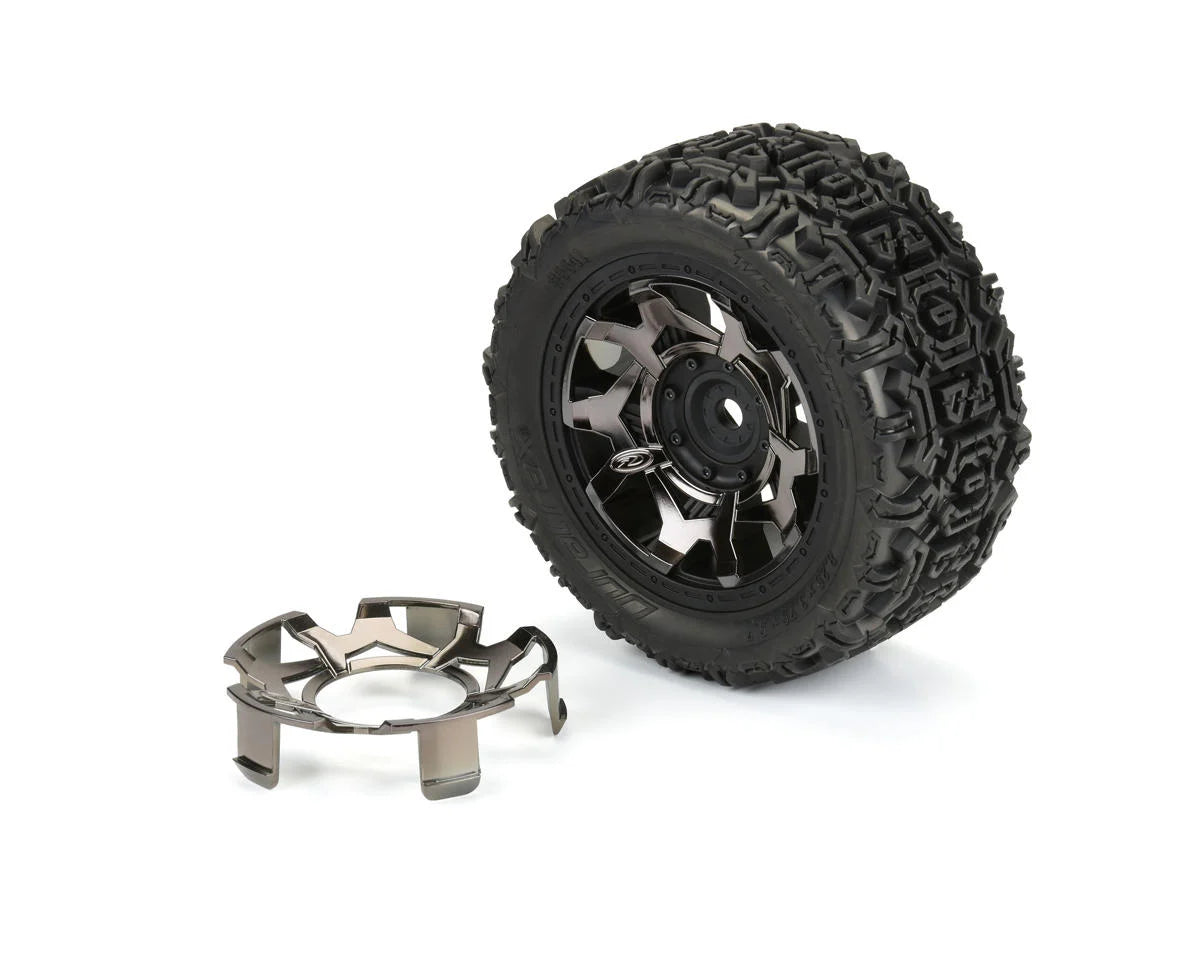 DuraTrax Ripper 5.7" Clip-Lock Wheel Face (Black Chrome) (2)
