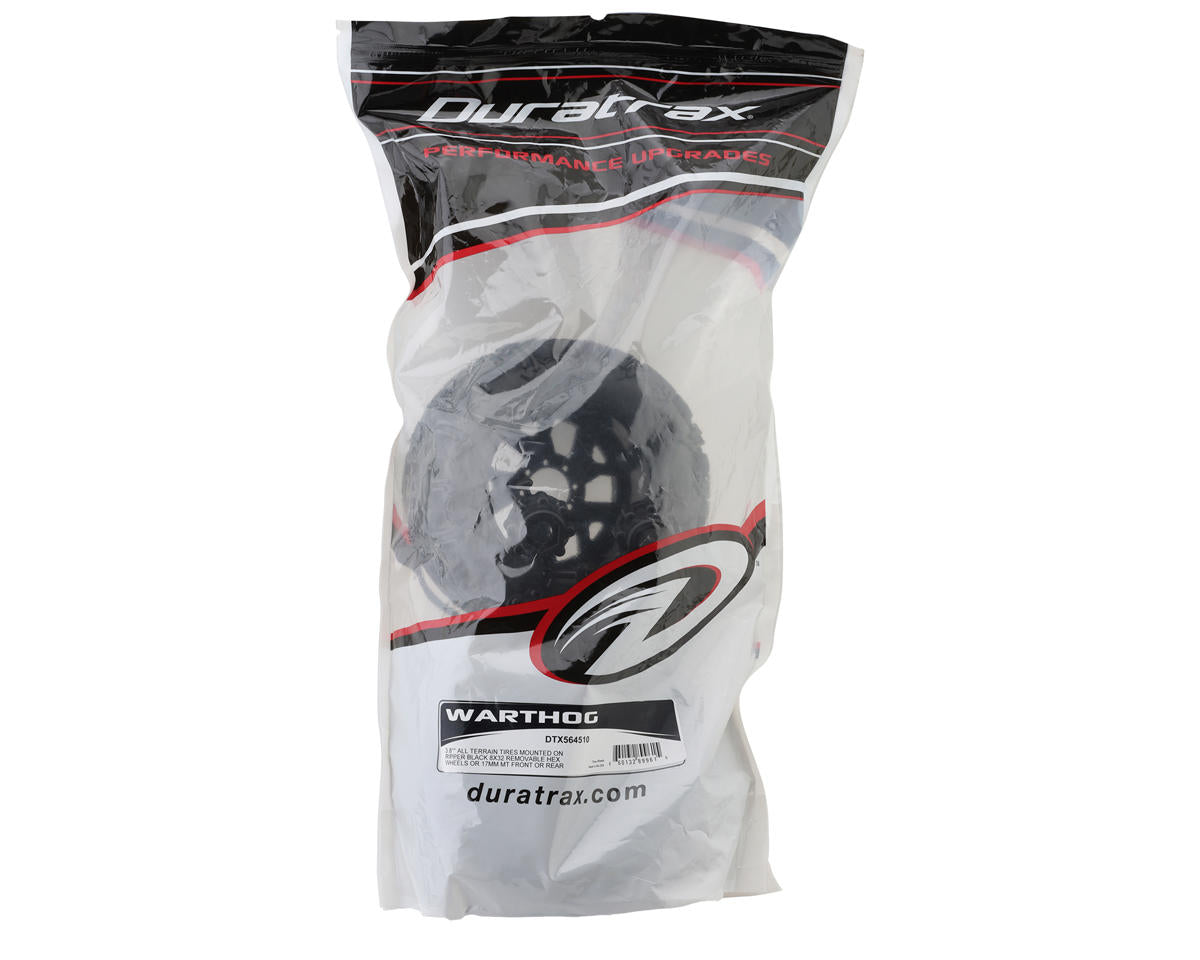 DuraTrax Warthog MT 3.8" Pre-Mounted Truck Tires (Black) (2) w/17mm Hex