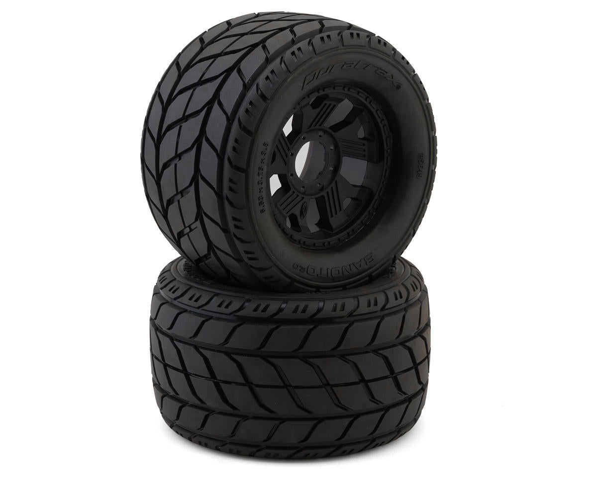 DuraTrax Bandito 2.0 1/8 3.8" Pre-Mounted Truck Tires (Black) (2) w/17mm Hex