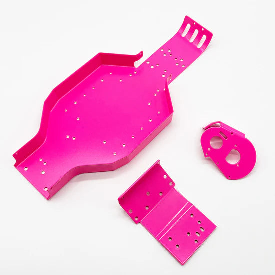 Racers Edge Authentic RC10 Chassis - Powdercoated in Retro Pink