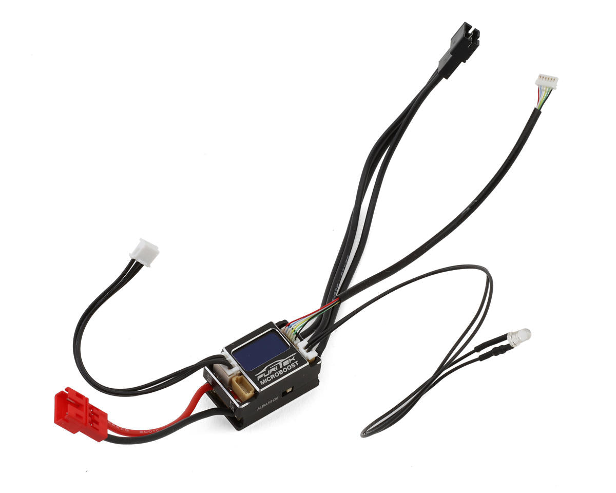 Furitek Microboost 2S 25A Brushless Sensored/Sensorless Micro Drift ESC w/Display (Black) (Solderable/Replaceable Wire)