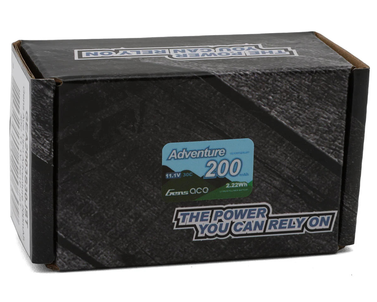 Gens Ace 3S 30C Adventure LiPo Battery Pack (11.1V/200mAh) w/JST Connector