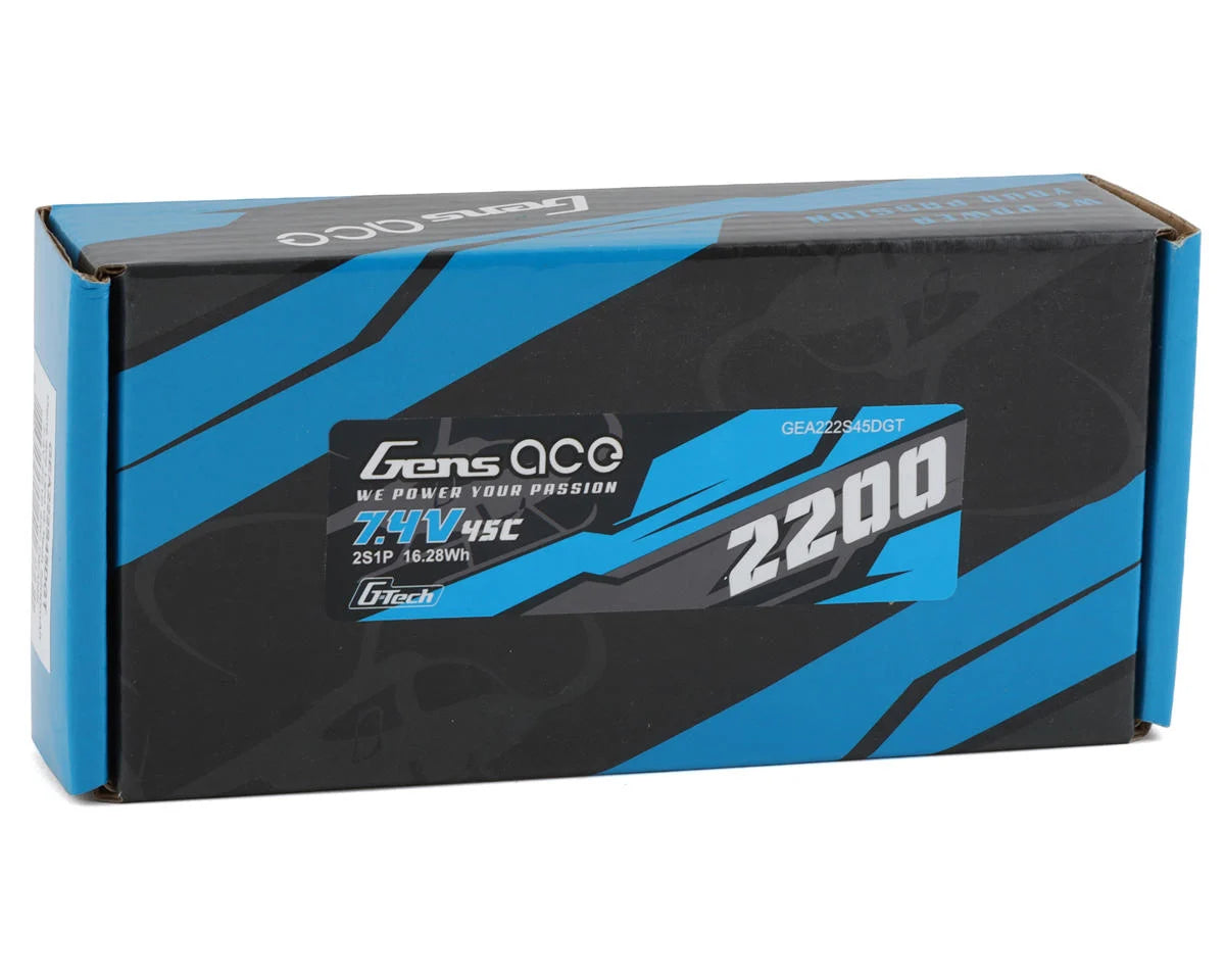 Gens Ace 2S G-Tech Smart LiPo Battery 45C (7.4V/2200mAh) w/T-Style Connector