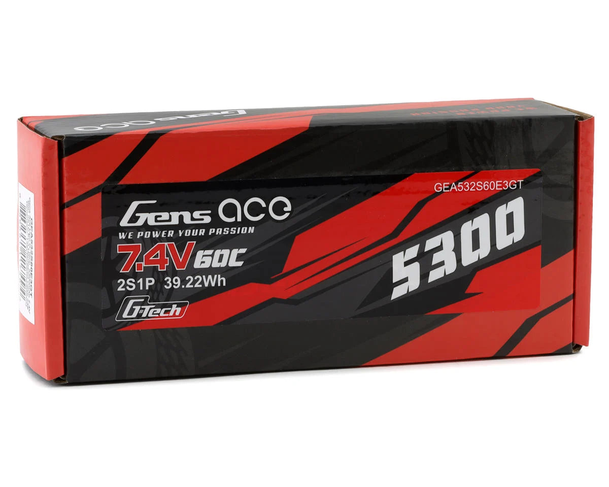 Gens Ace G-Tech Smart 2S LiPo Battery 60C (7.4V/5300mAh) w/EC3 Connector