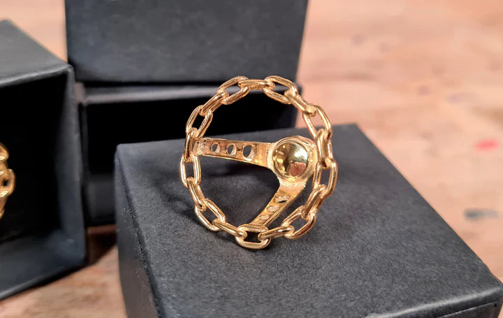 Jevries Minature Steel Chain Steering Wheel Gold