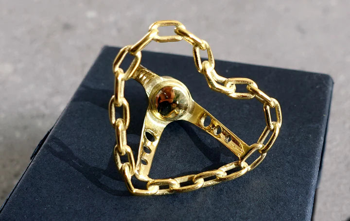 Jevries Heart Shaped Steel Chain Steering Wheel Gold