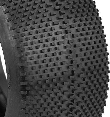 1/8 EVO Gridiron Soft Long Wear Pre-Mounted Tires, White Wheels (2): Truggy