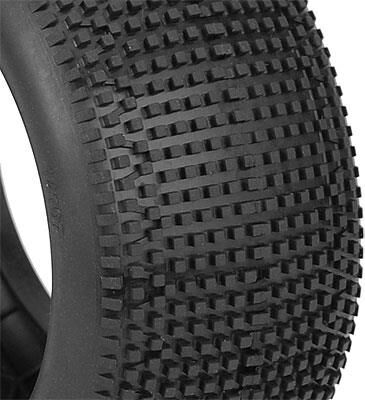 1/8 EVO Impact Soft Long Wear Pre-Mounted Tires, White Wheels (2): Truggy