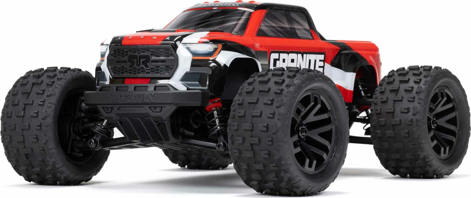 1/18 GRANITE GROM MEGA 380 Brushed 4X4 Monster Truck RTR with Battery & Charger, Red