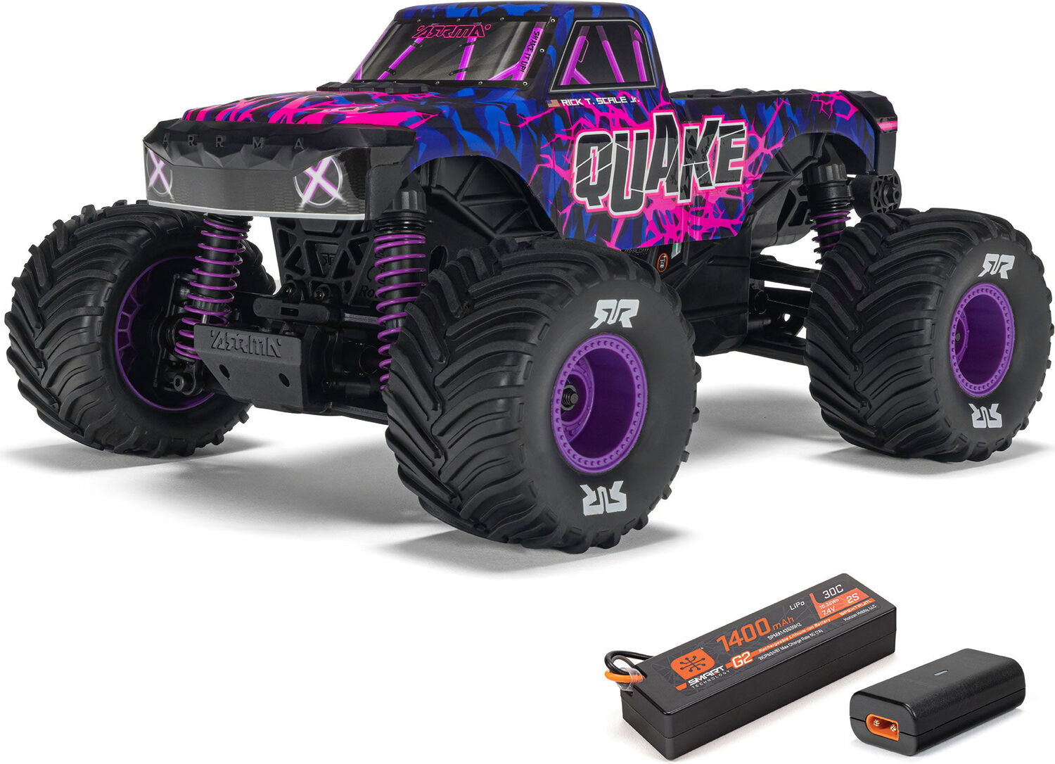 1/16 QUAKE GROM 4X4 RTR Brushed Monster Truck (Battery & Charger Included), Purple
