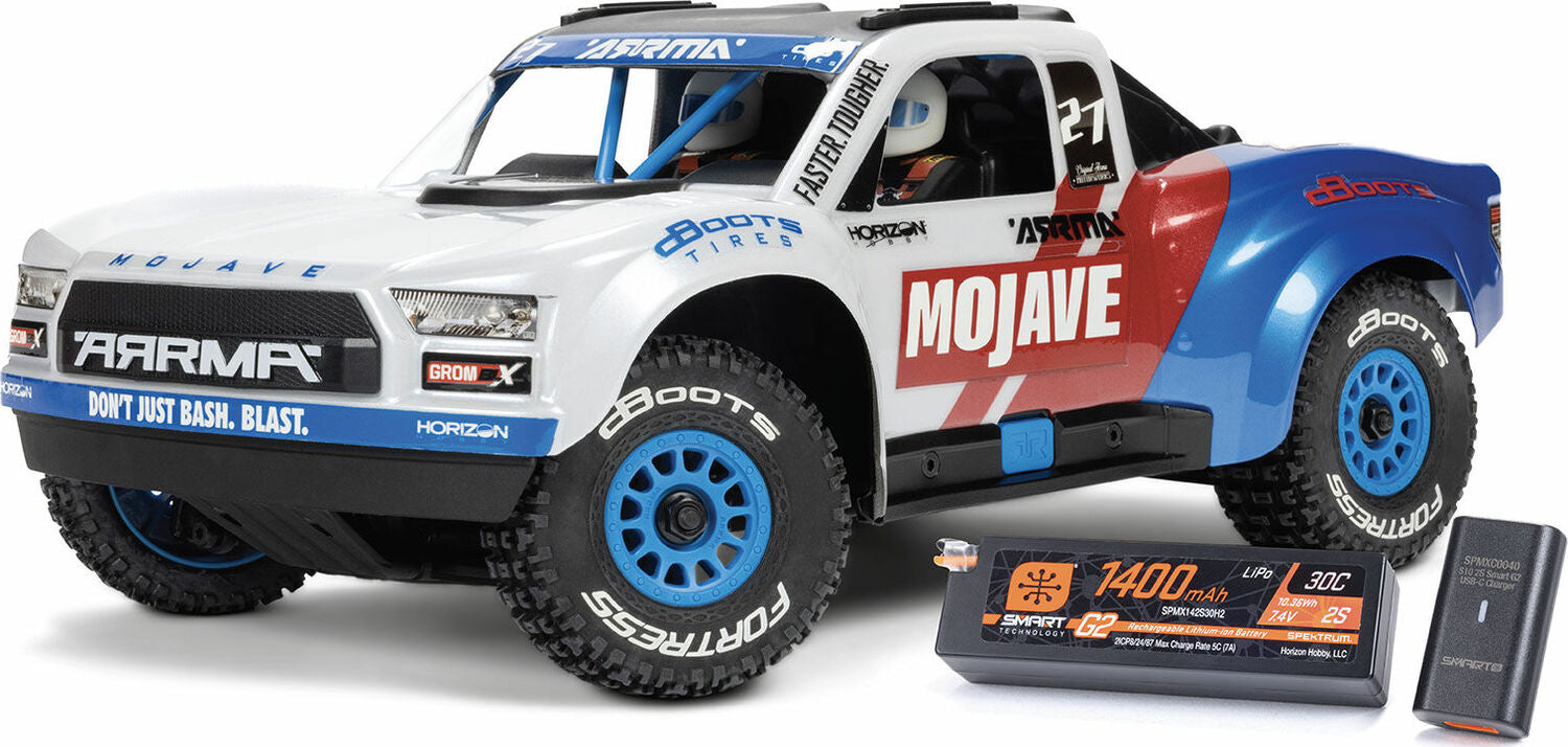 MOJAVE GROM 223S BLX Brushless 4X4 Small Scale Desert Truck RTR with DSC (Battery & Charger included), White