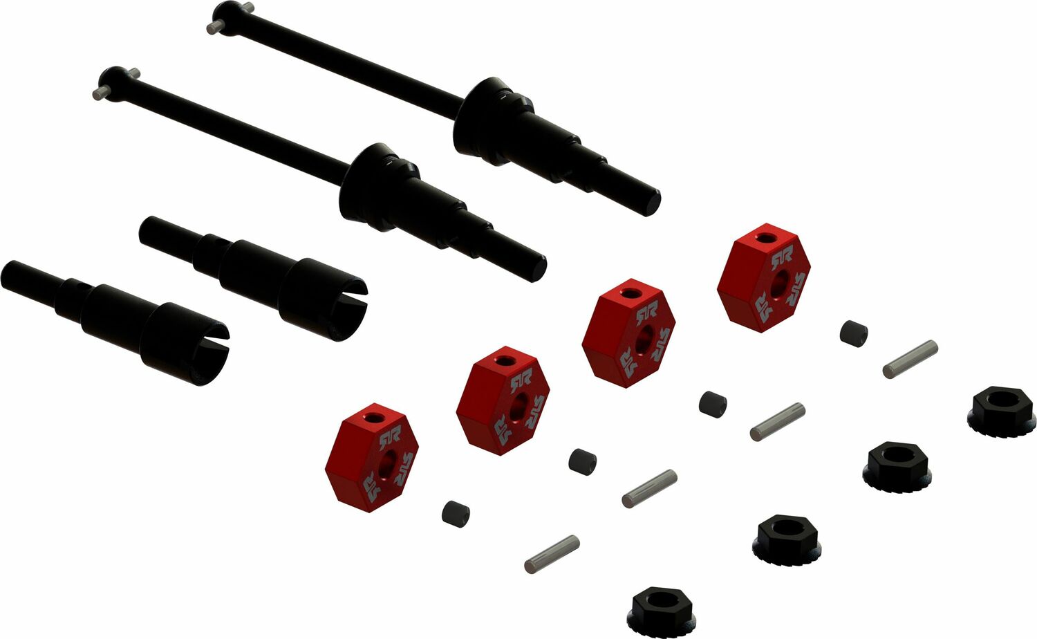 Metal Axle & Wheel Hex Set B (4): GROM