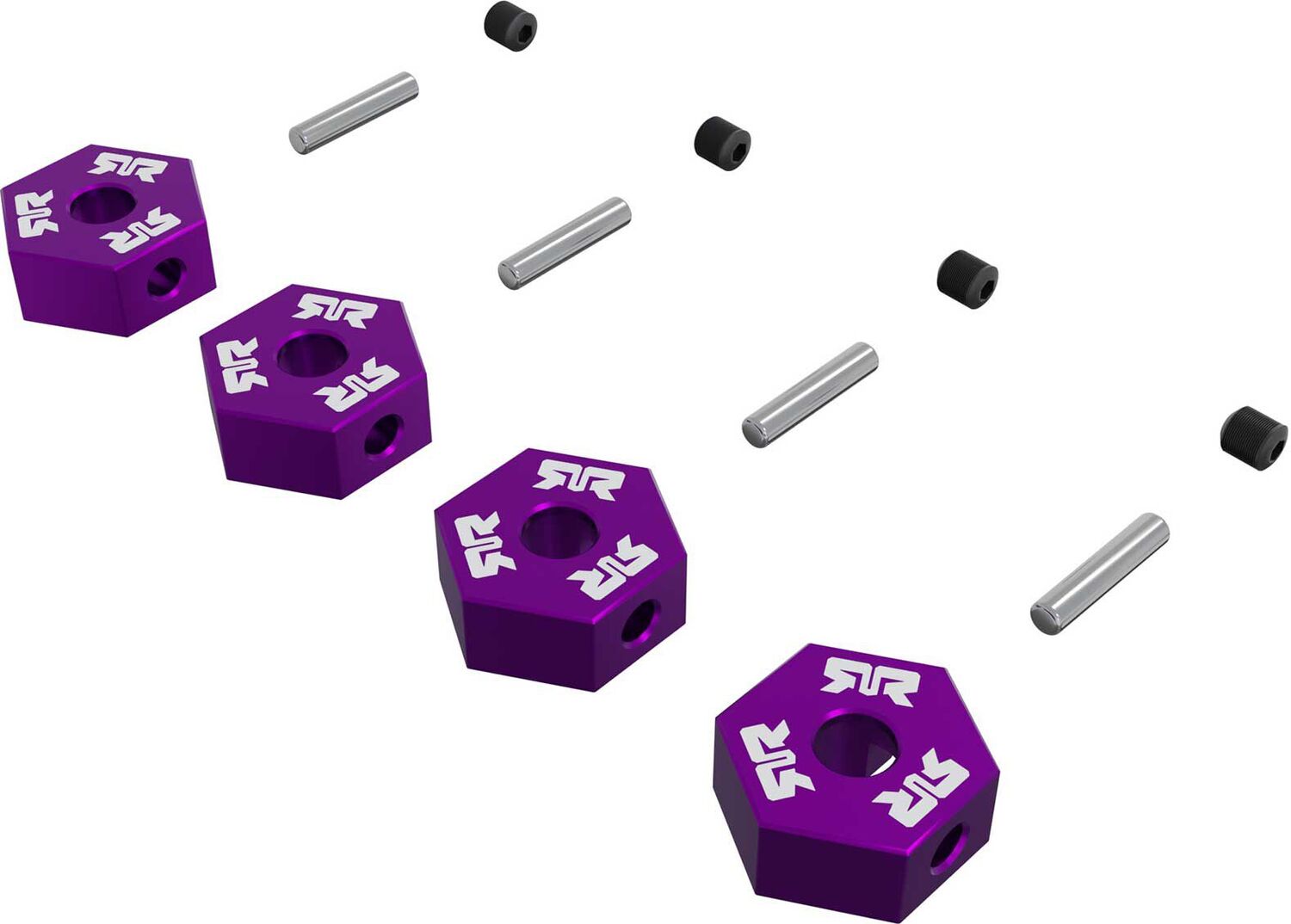 12mm Metal Wheel Hex Set (4), Purple