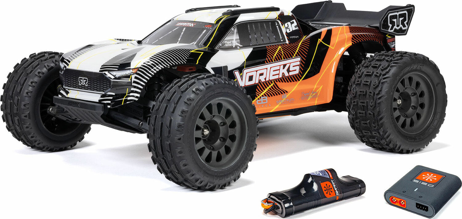 1/10 VORTEKS MEGA 550 2WD Stadium Truck RTR with Battery & Charger, Orange