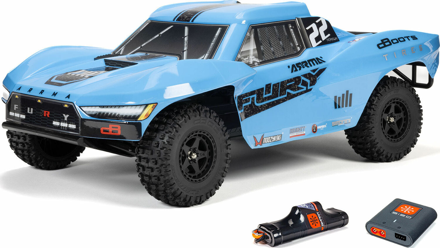 1/10 FURY MEGA 550 2WD Short Course Truck RTR with Battery & Charger, Blue