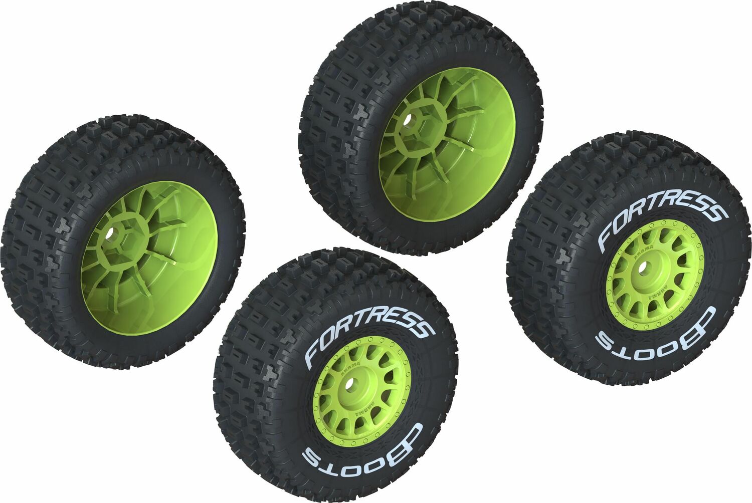 dBoots 'FORTRESS' Tire Set Glued, Yellow (2 Pairs)