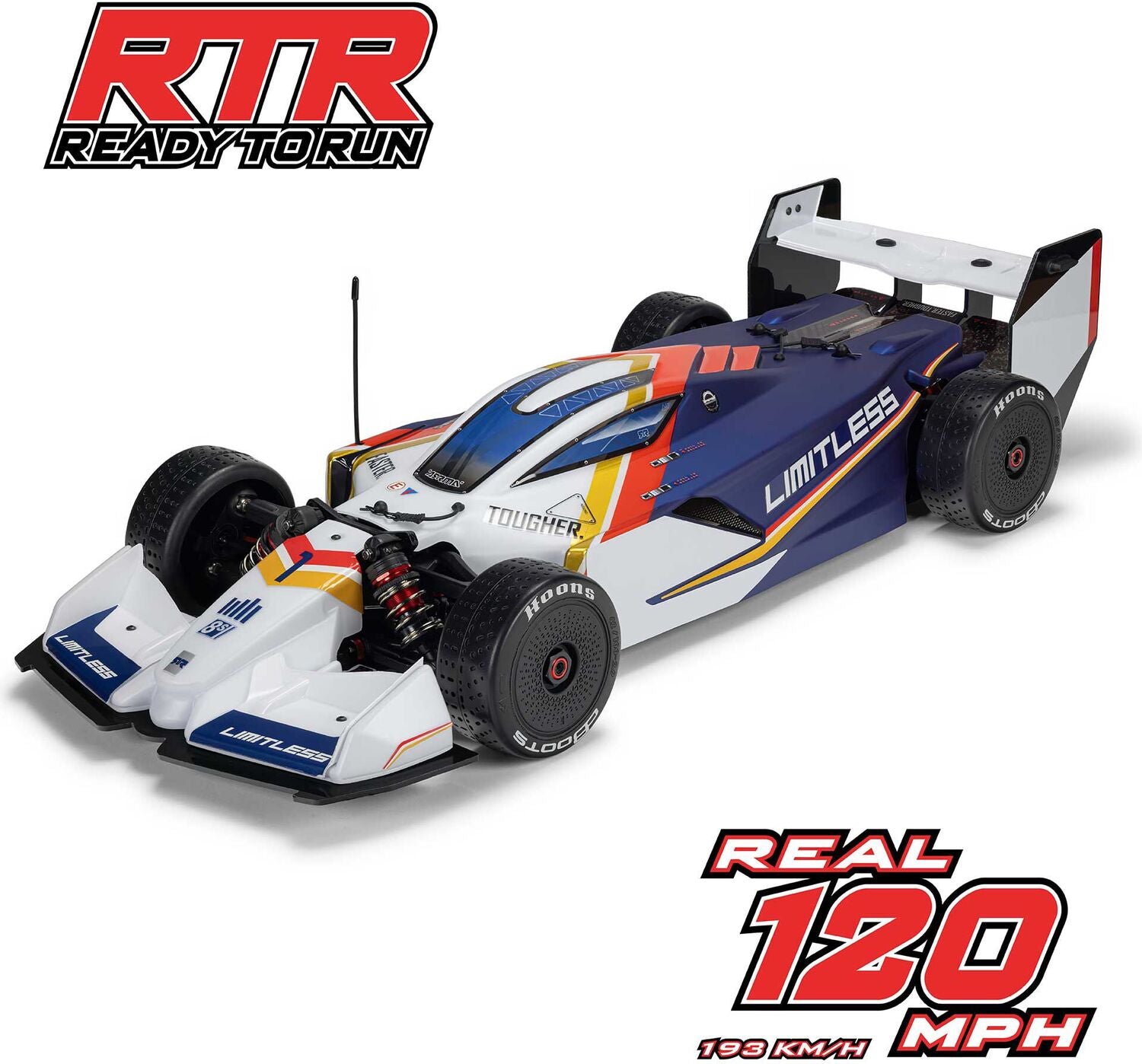 1/7 LIMITLESS 8S AVC 4X4 RTR Brushless Street Speed, White/Blue