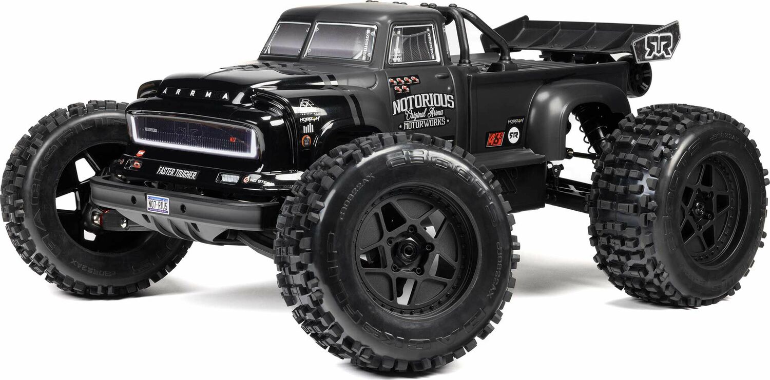 1/8 NOTORIOUS 6S 4X4 RTR Brushless Stunt Truck, Black