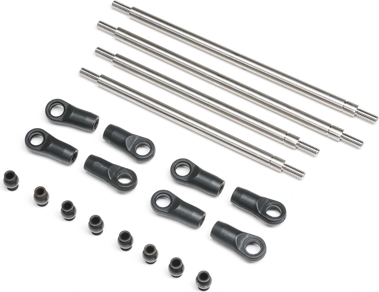 Rear Upper/Lower 4WS Links Set, Titanium: AXP8