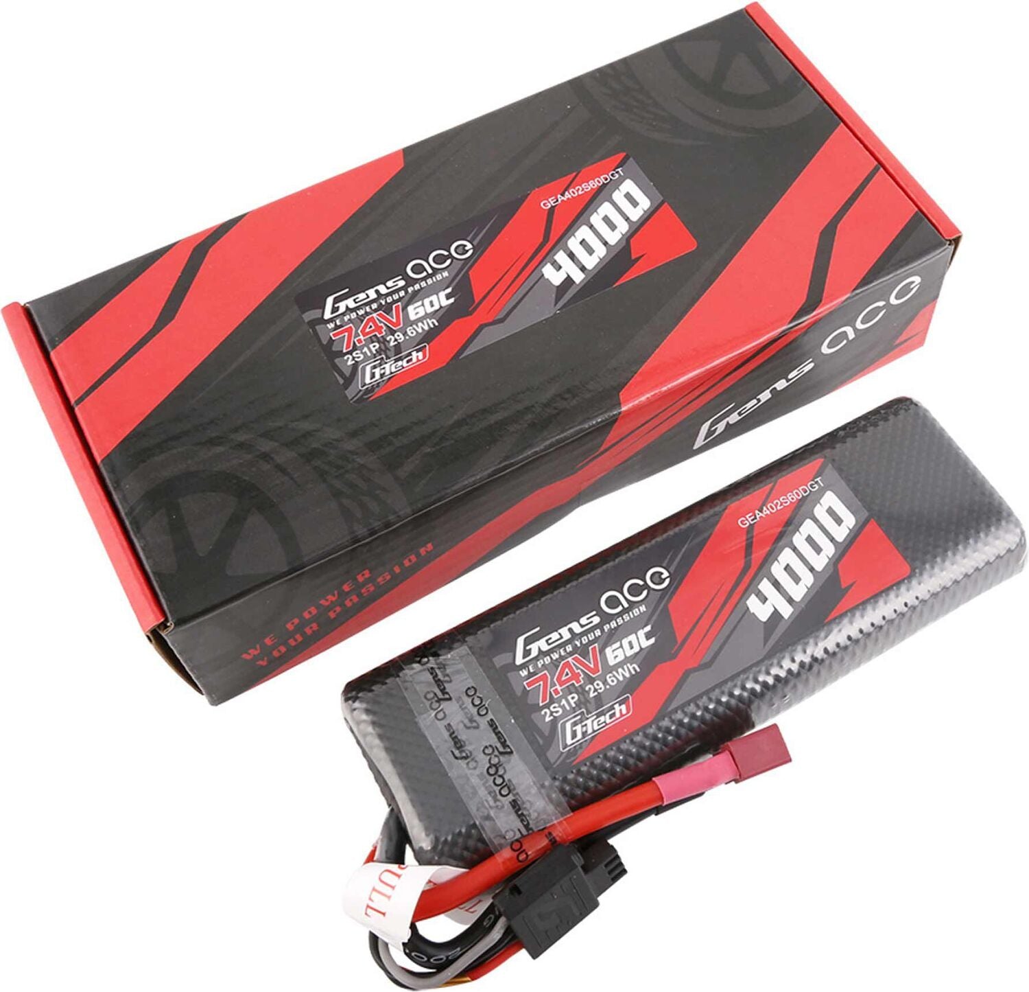 7.4V 4000mAh 2S 60C G-tech Smart Hardcase Lipo Battery: Deans