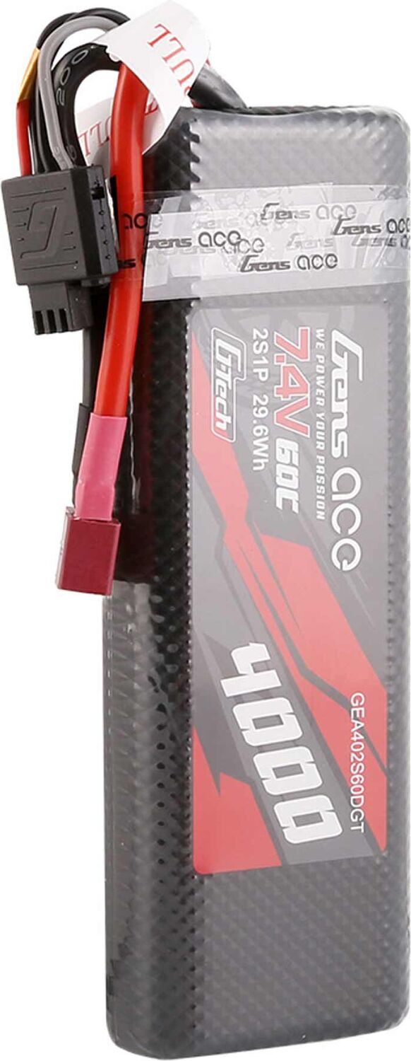 7.4V 4000mAh 2S 60C G-tech Smart Hardcase Lipo Battery: Deans