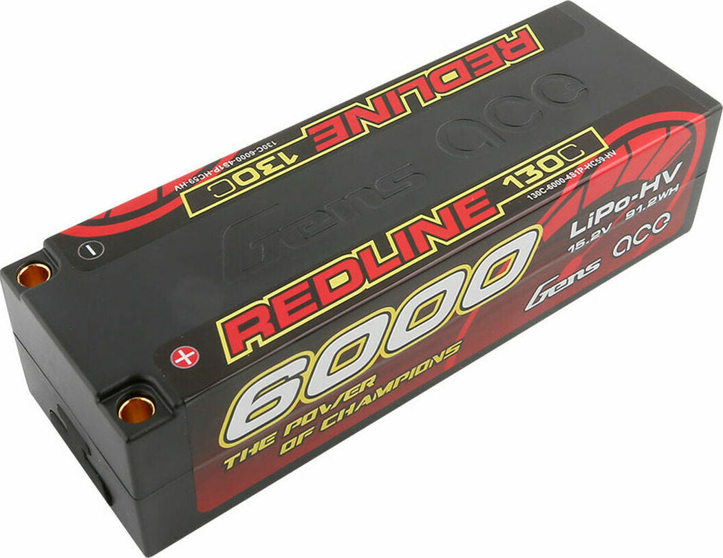 15.2V 6000mAh 4S 130C Hardcase LiHV Battery: 5mm Bullet