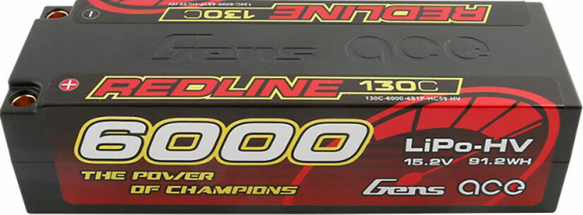 15.2V 6000mAh 4S 130C Hardcase LiHV Battery: 5mm Bullet
