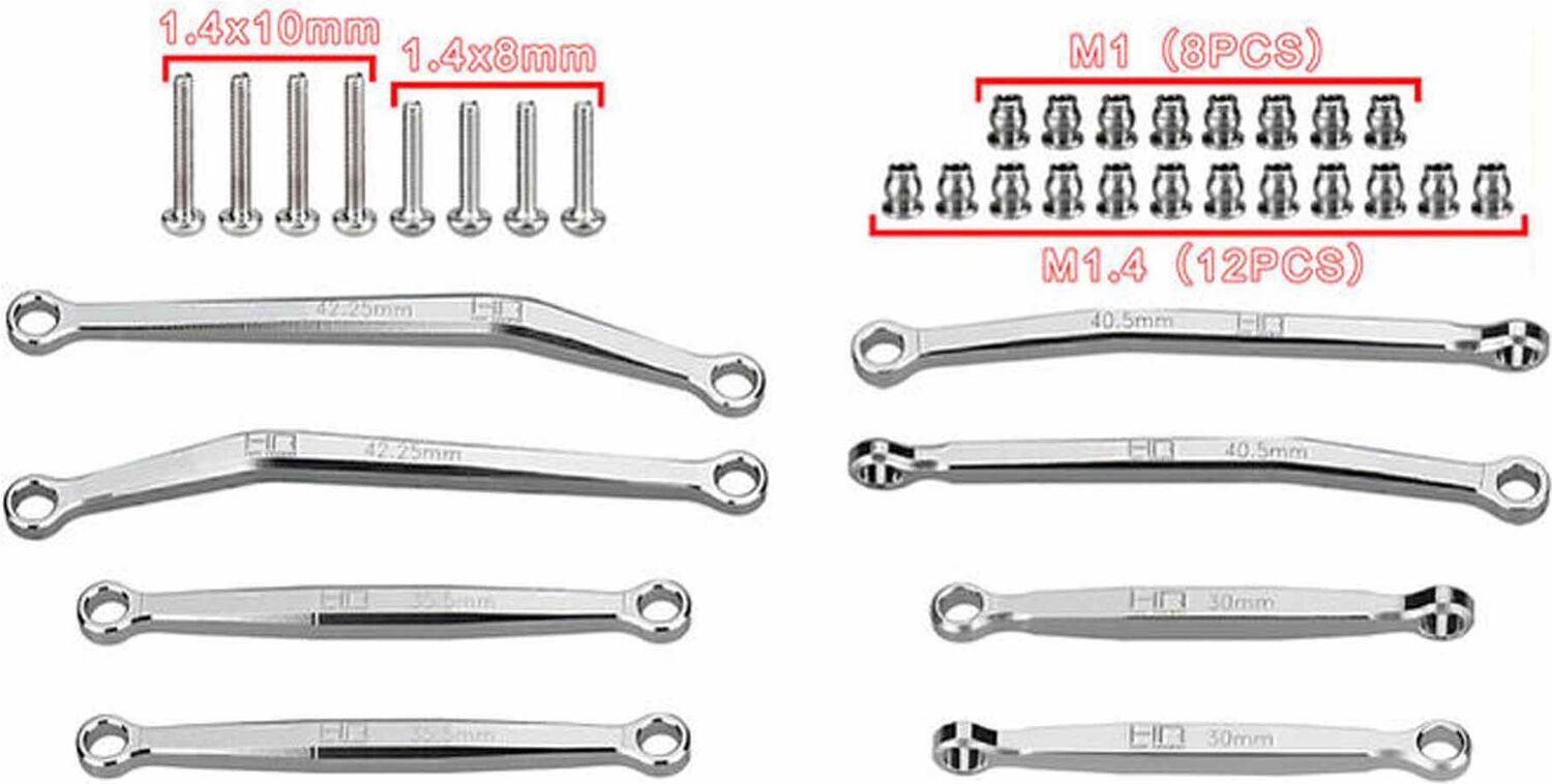 Aluminum No-Flex Link Set, 1/30 Axial SCX30