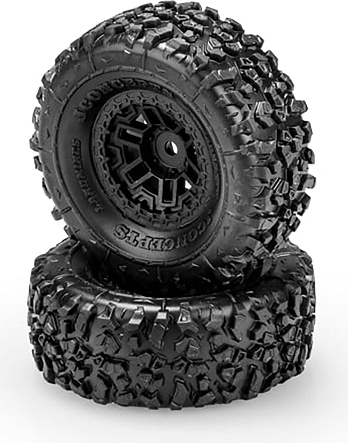 1/18 Landmines 1.0" Pre-Mounted TRX-4M Tires, Shuttle Wheels, Green Compound (2)
