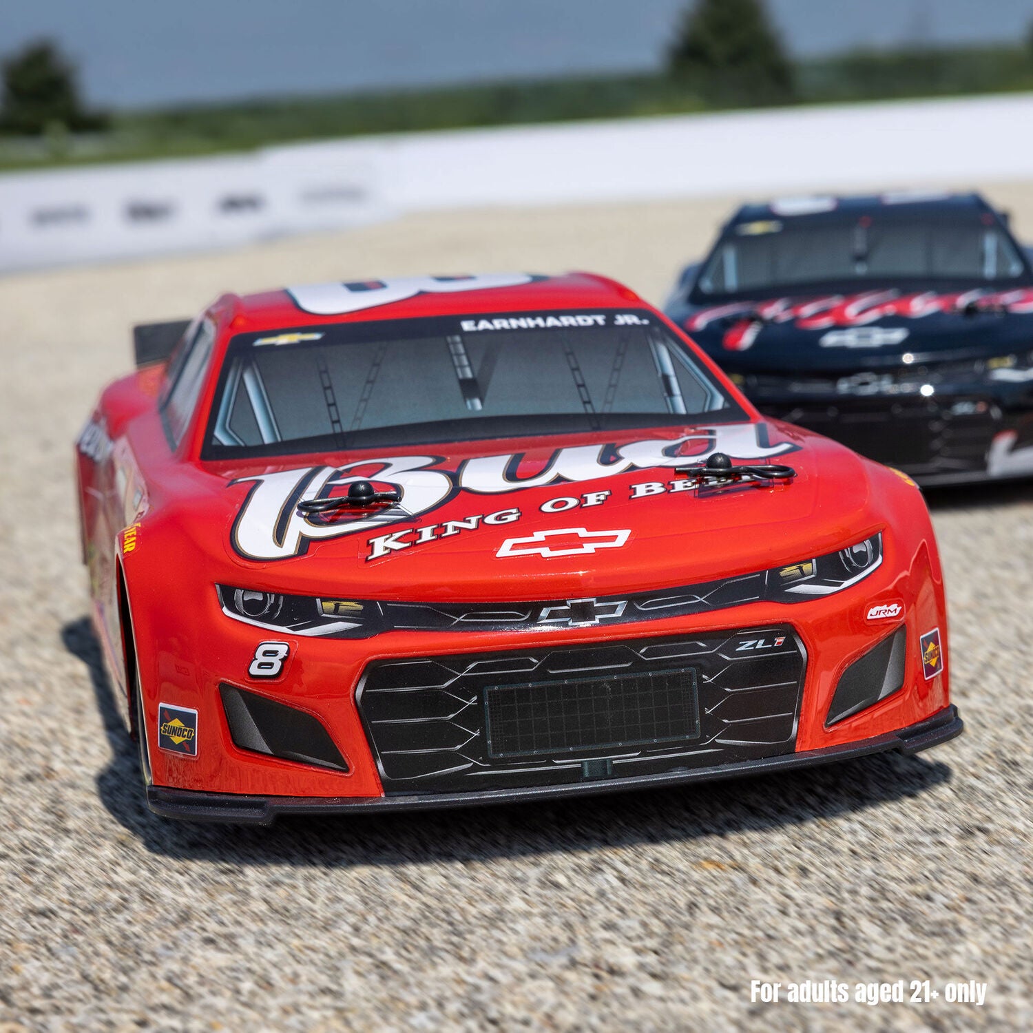 1/12 NASCAR RC Racecar Dale Earnhardt Jr. No. 8 Budweiser Chevrolet ZL1 2S AWD RTR Brushed On-Road (Battery & Charger Included), Red