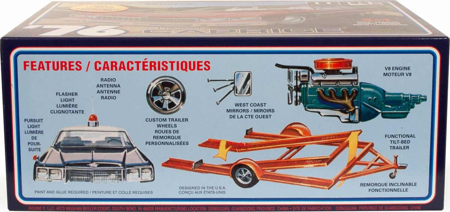 1/25 1976 Chevy Caprice w/Trailer 2T