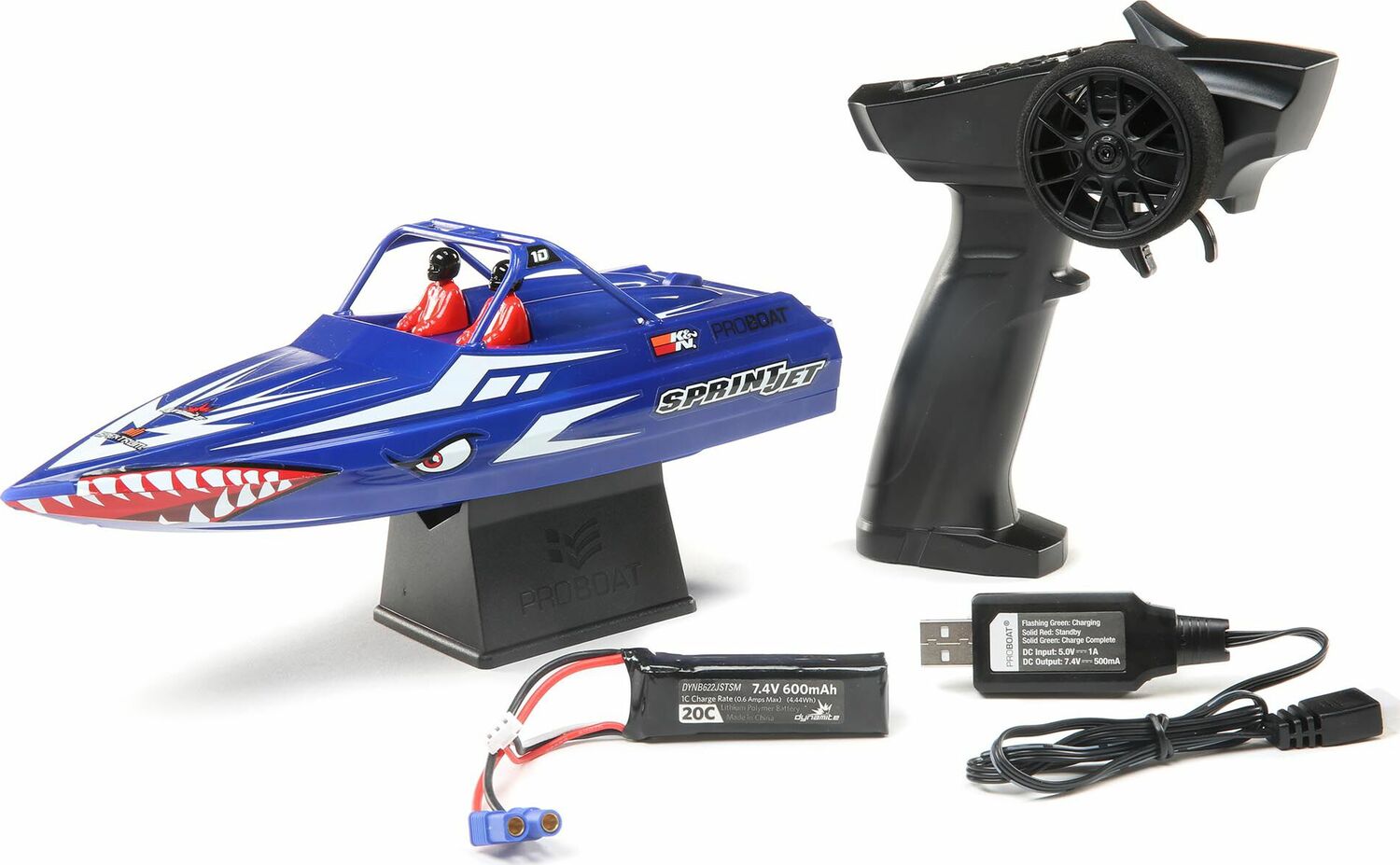 Sprintjet 9" Self-Righting Deep-V Jet Boat Brushed RTR, Blue