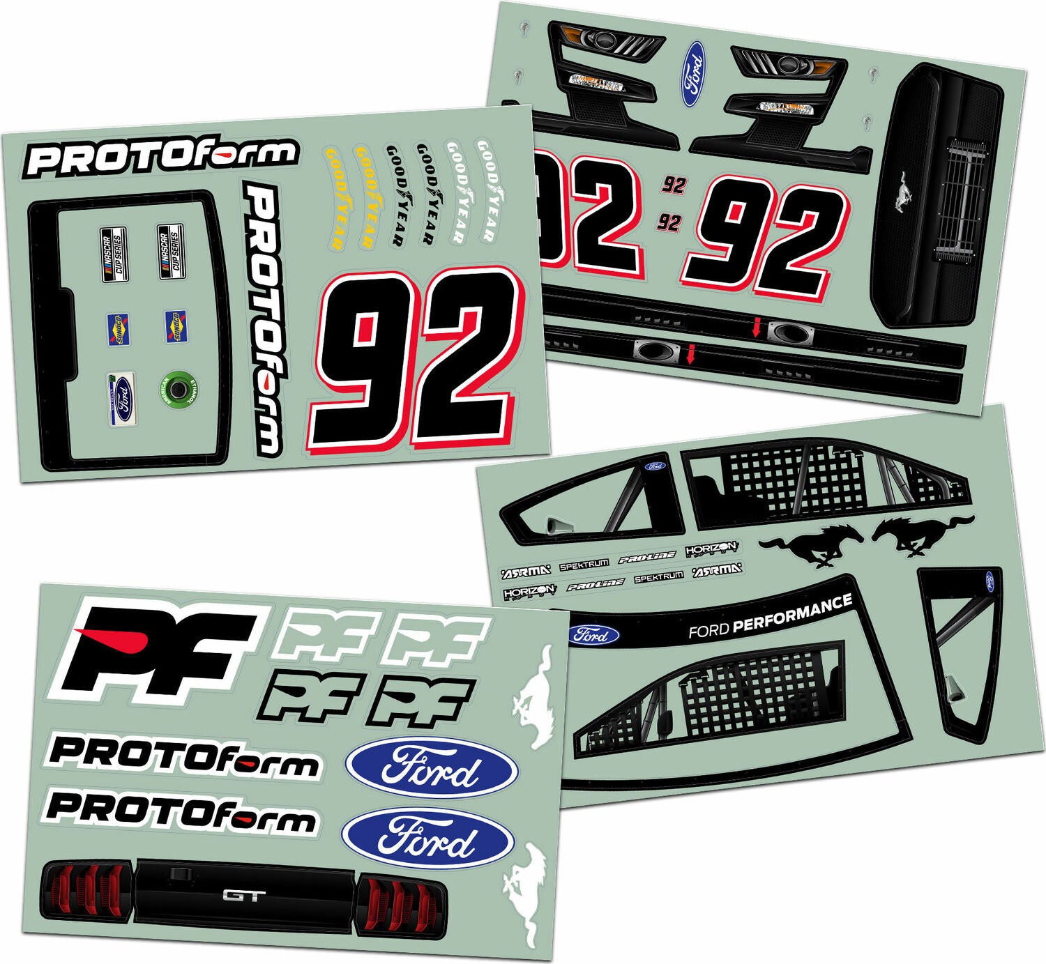 1/7 2022 NASCAR Cup Series Ford Mustang Clear Body: Infraction 6S