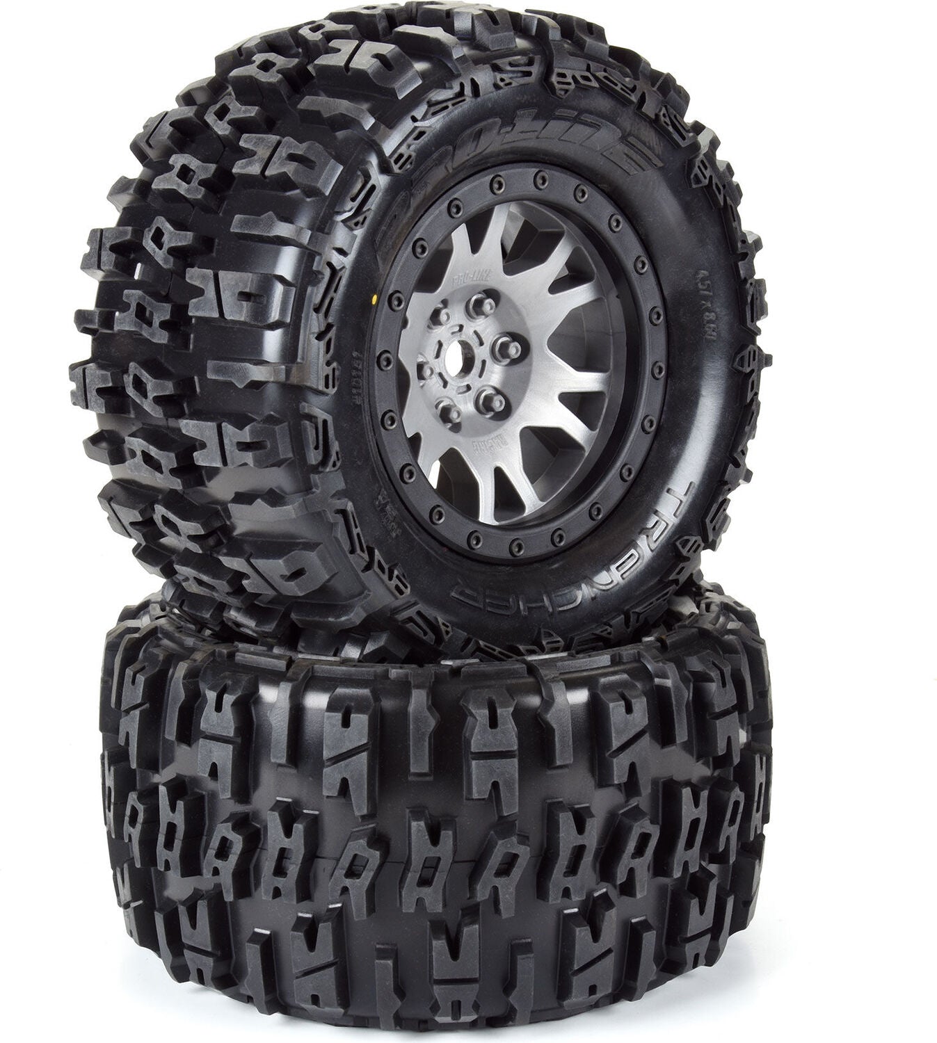 Limited Edition Trencher Pro-Loc F/R Mounted 24mm Gray/Black Impulse (2): X-MAXX