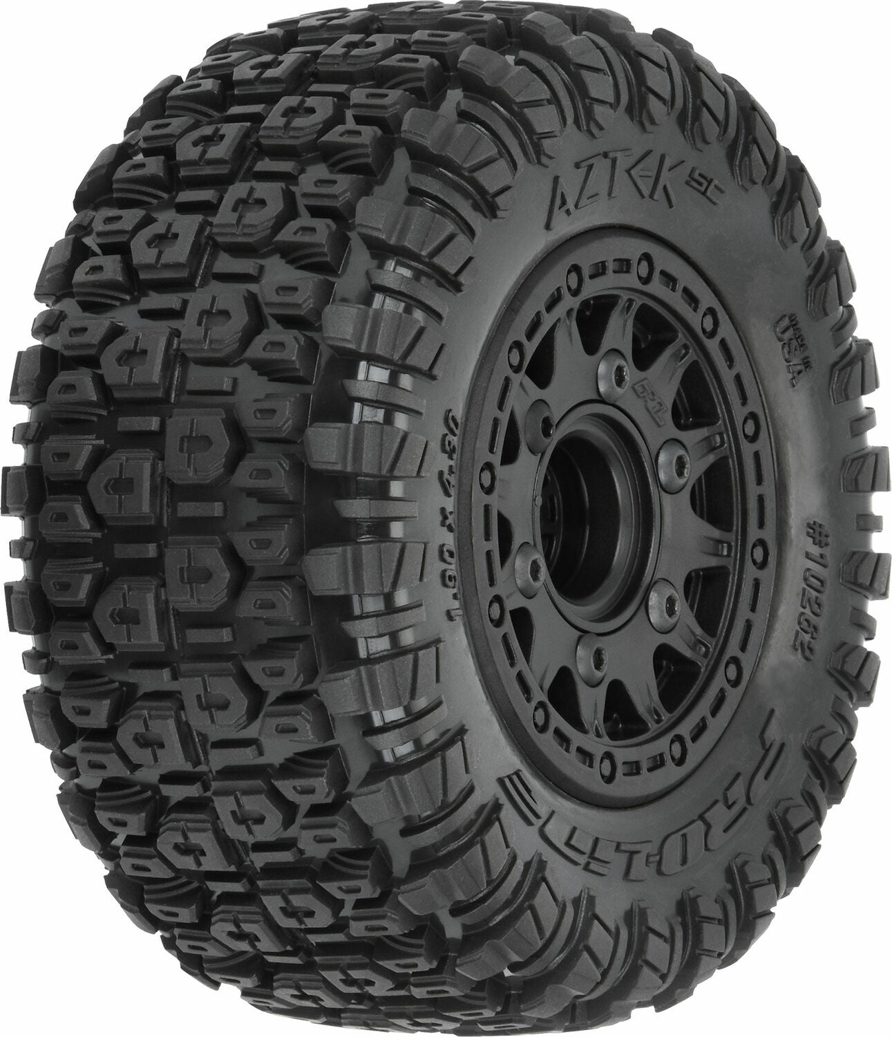 1/10 Aztek M2 F/R 2.2"/3.0" SC MTD 12mm & 14mm Black Raid Wheels (2)