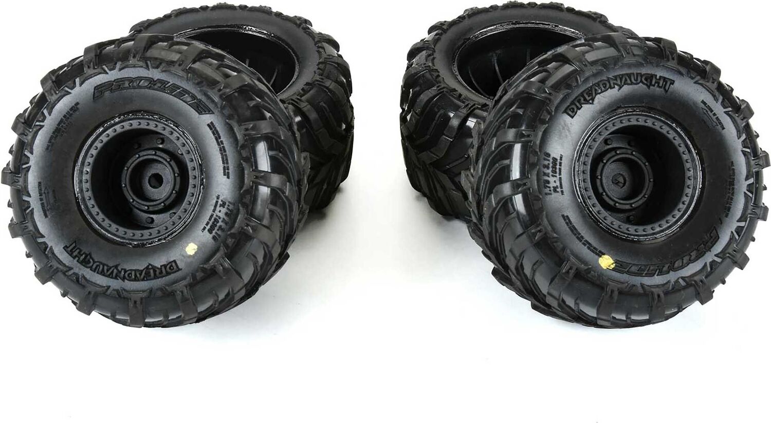 Dreadnaught Mounted Black Wheel F/R (4) for ARRMA GORGON/QUAKE GROM