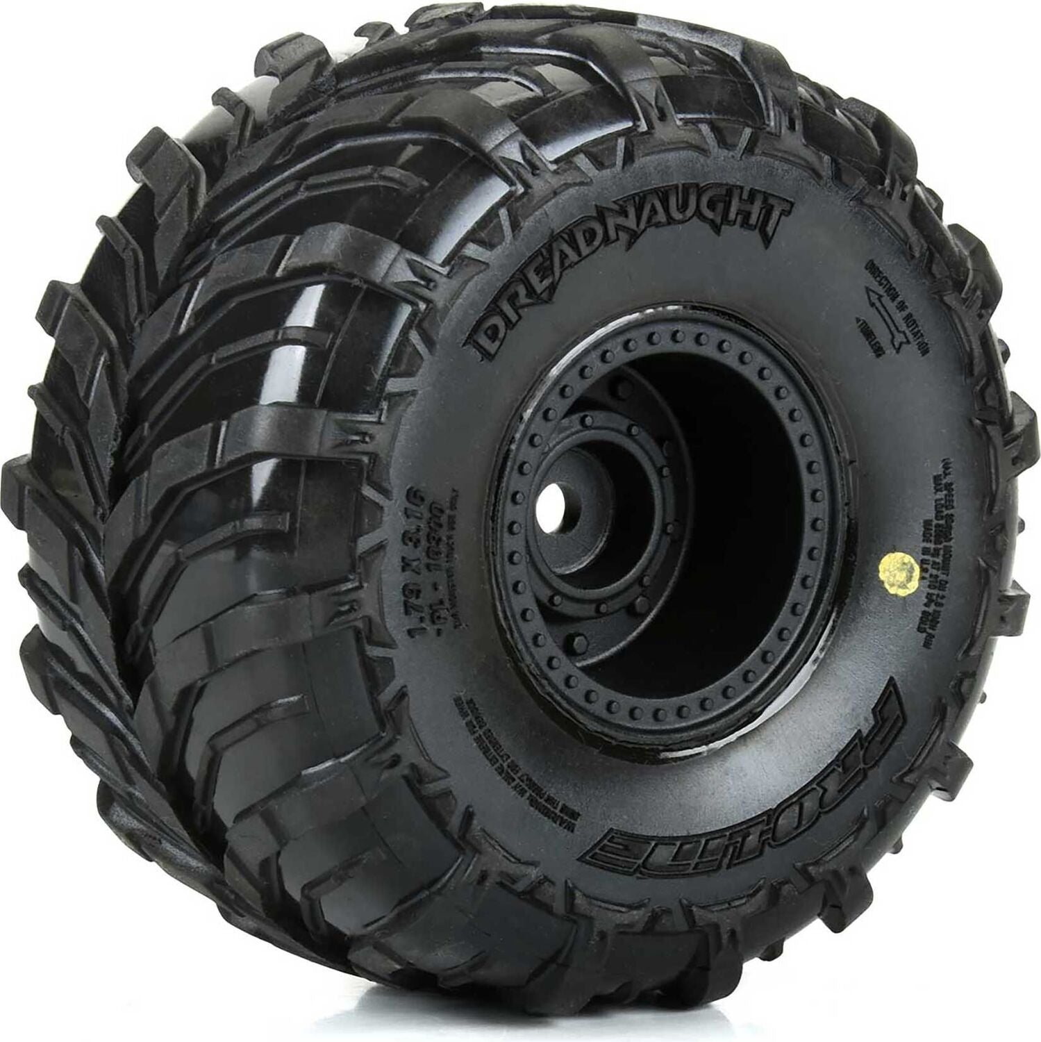 Dreadnaught Mounted Black Wheel F/R (4) for ARRMA GORGON/QUAKE GROM